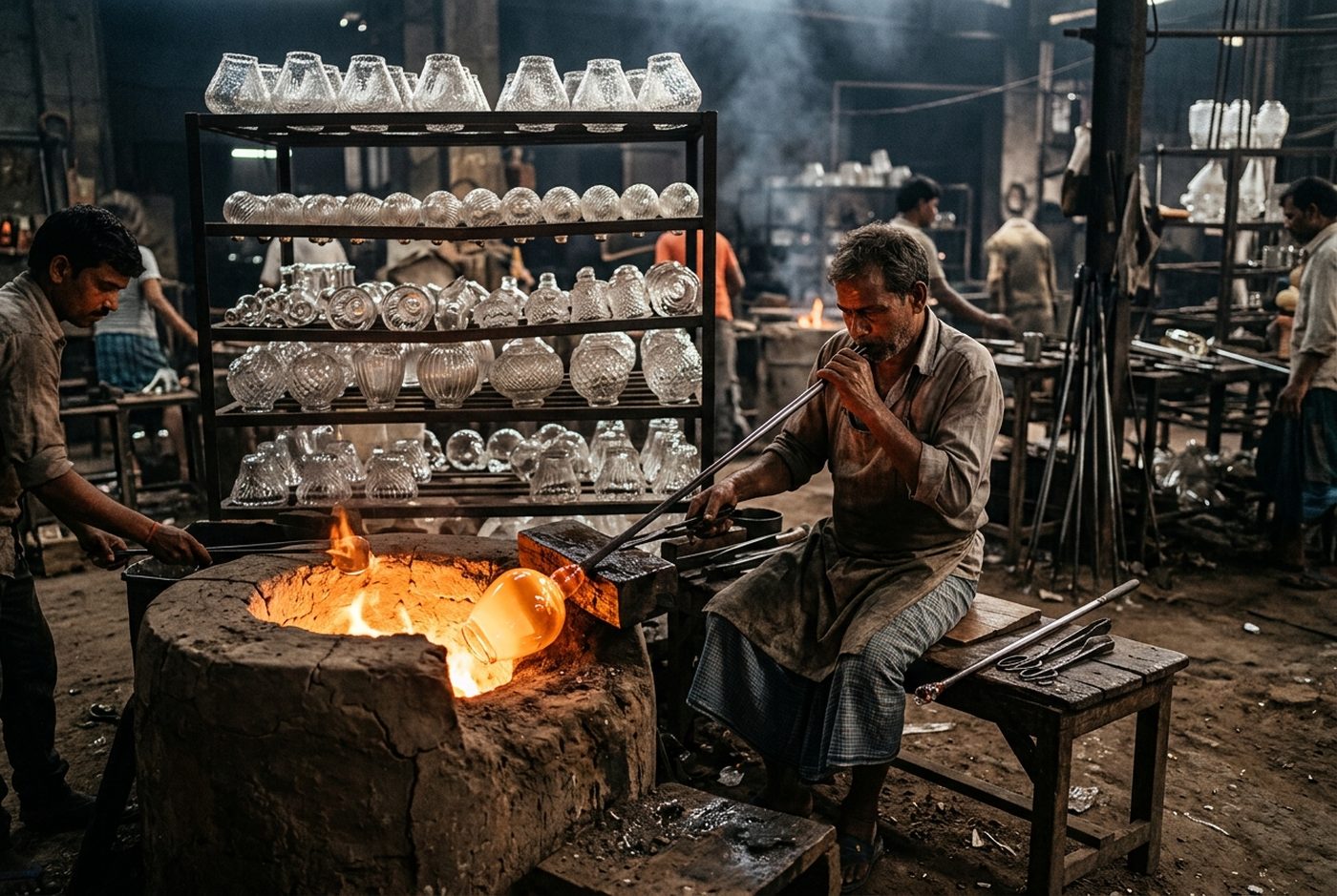 Glass lighting manufacturing in Firozabad India